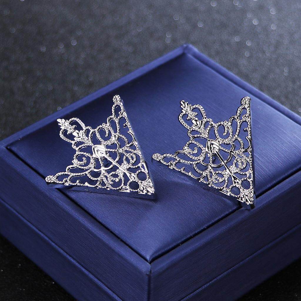 footful Metal Triangle Brooch Lapel Pins for Suit Shirt Collar Pin Tips Dress Decoration Parts
