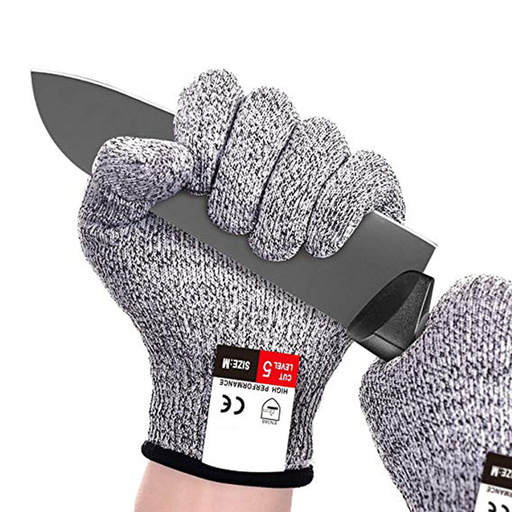1 Pair Cut Resistant Safety Gloves - Ambidextrous, Food Grade, High Performance Level 5 Protection