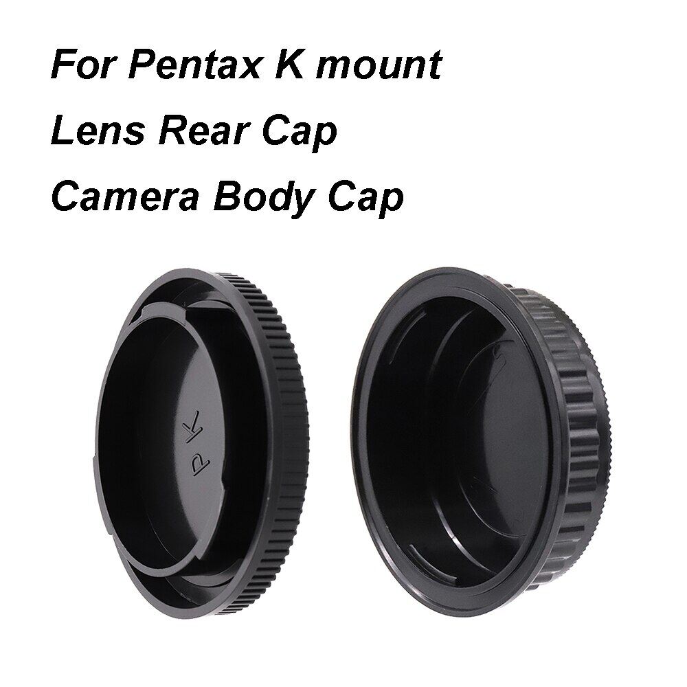 For pentax k mount lens rear cap / camera body cap plastic black lens cap cover set pk for pentax k1 k5 k10 k20 etc.