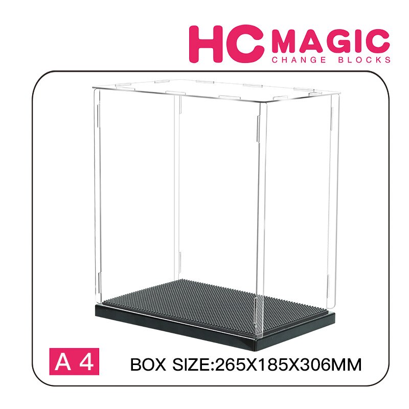HC Magic Acrylic Action figures Transparent Display Case Mini Base Dustproof Toy 3D Assembly Model Collection Show Box