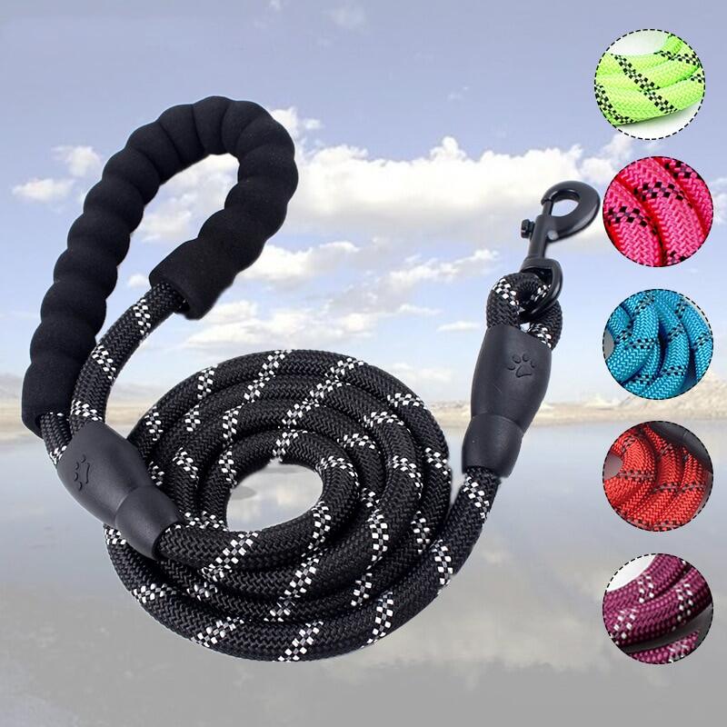 Hot Dog Leash Reflective Nylon Leashes Medium Large Puppy Durable
