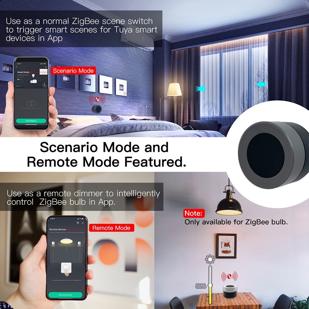 【COD】New Tuya ZigBee Smart Knob Switch Wireless Scene Switch Button Controller Battery Powered Automation Scenario Smart Life App