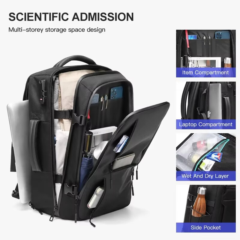 Large Capacity Men Business Travel Backpack With Code Lock Multi-Layer Anti theft 15.6 Inch Laptop Bag Brand School Bags