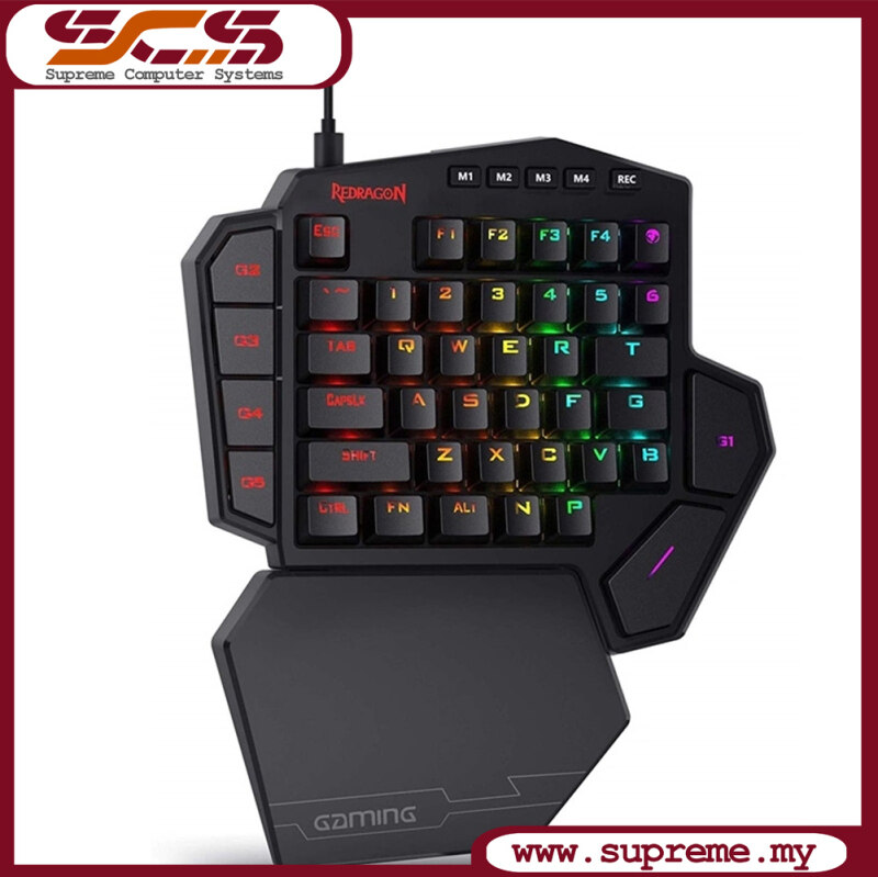 Redragon DITI One Handed RGB Backlit Mechanical Gaming Keyboard Malaysia