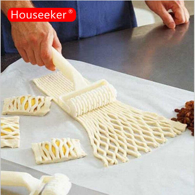 Plastic Bread Pastry Lattice Roller Cutter DIY Baking Cake Cookie Pie Pizza Roller Cutter Embossing Tools