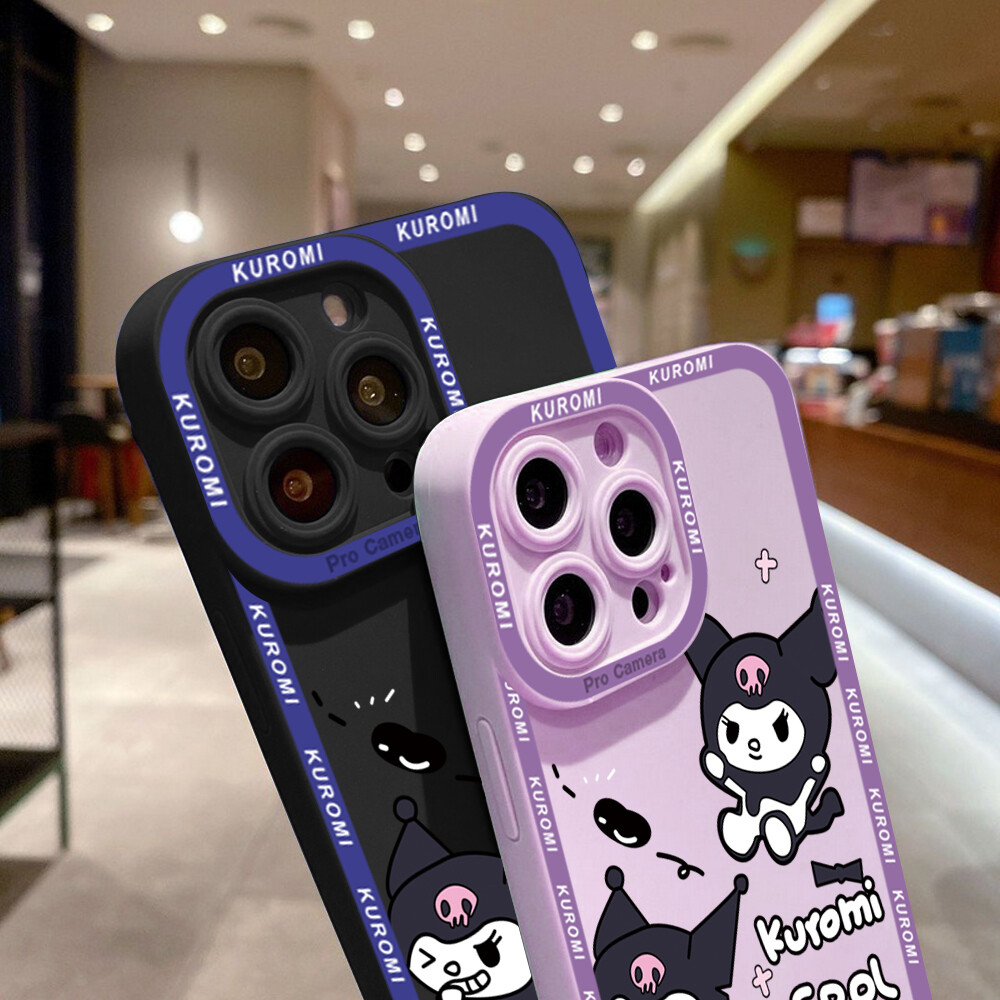 Jizetin Phone Case Casing For Redmi Note 11 Note 11 Pro Note 11 Pro 5G Note 11S Note 10 Note 10 5G Note 10 Pro Note 10S Case Girl Lovely Cartoon Kuromi Phone Case Soft Rubber Cellphone Casing New Full Cover Camera Protection Shockproof Case