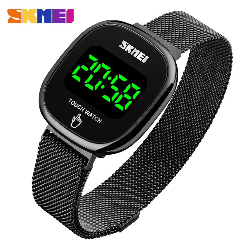 SKMEI Women Fashion Watches Touch Screen Watch Waterproof Casual Stainless Steel Elegant Wristwatches 1589