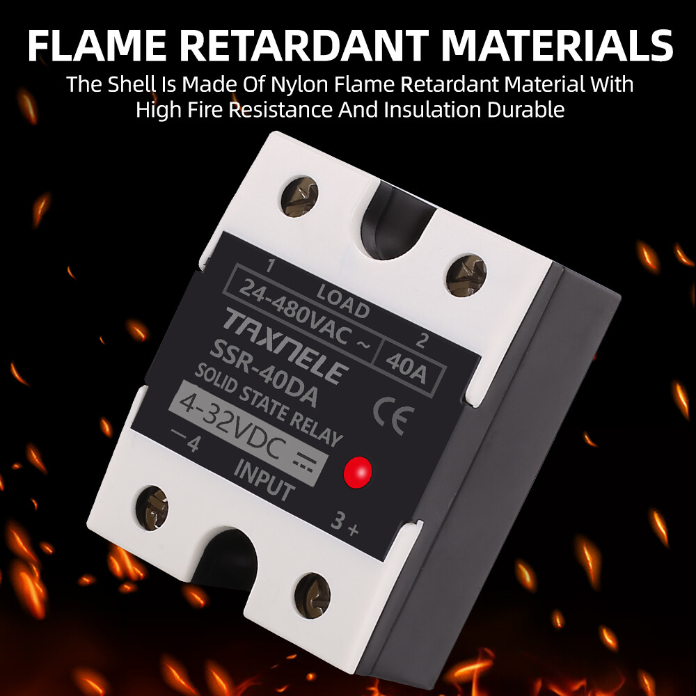Rơ Le Trạng Thái Rắn SSR 40DA SSR 25DA 10DA Rơ Le Trạng Thái Rắn Đầu Vào DC Đến AC 4-32VDC 24-480VAC Công Nghiệp SSR Đơn Màu Đen