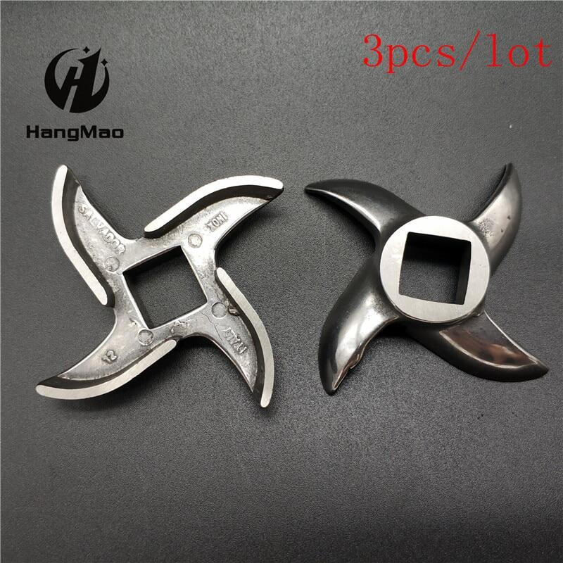 1 3 piece no.12 meat grinder blade stainless steel ss420 cross round blade s/s420