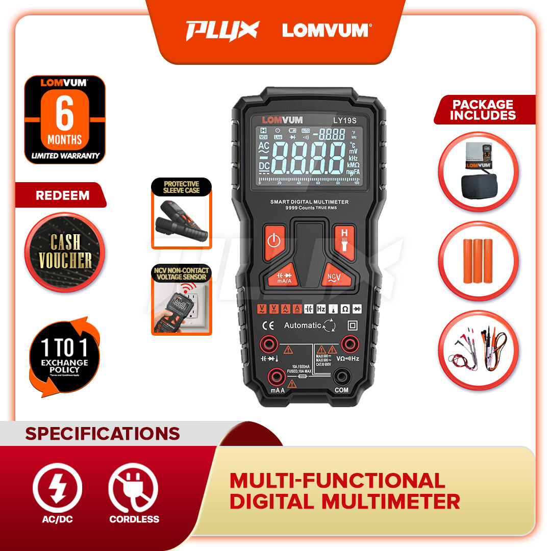 LOMVUM Multifunctional LCD Digital Multimeter 9999 Counts Digital  Multimeter Intelligent AC DC Voltage Current Meter Auto Smart Measuring  Device - Lazada | Lazada