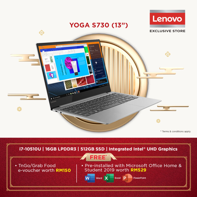 Lenovo Yoga S730-13IML 81U4000PMJ Grey Laptop ( I7-10510U, 16GB, 512GB, Intel, 13.3 FHD, OPI Home and Student) ) Malaysia