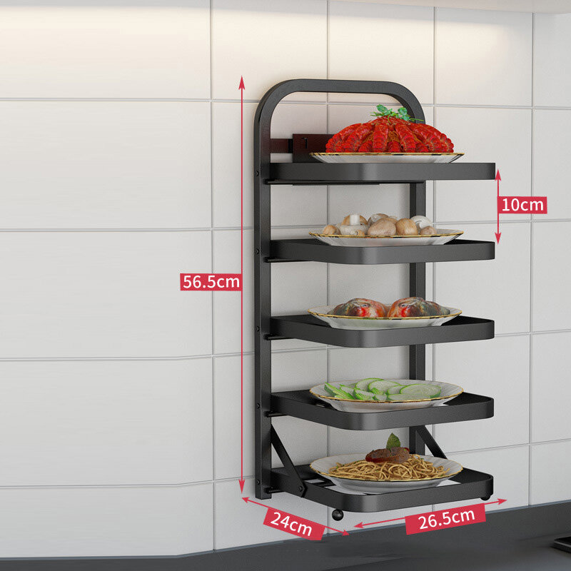 Multi-functional kitchen side dish multi-layer storage dish household hot pot dish tray artifact shelf