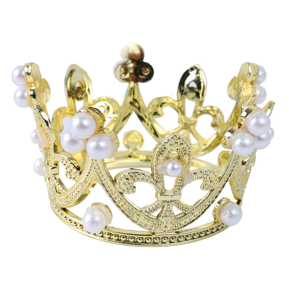 Mini Crown Cake Topper Ornament for Kids Girl Princess Happy Birthday Party Decoration Baby Shower Wedding Cake Decoration