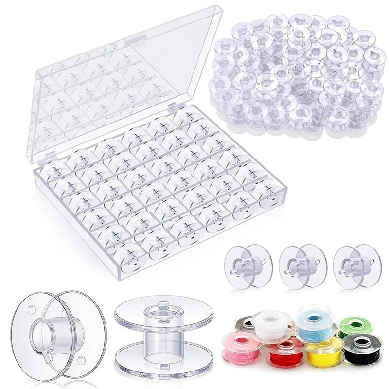 Trong suốt ống chỉ máy may nhà nhựa rỗng spool bobbins dụng cụ may mặc Phụ kiện phổ chủ đề bobbin