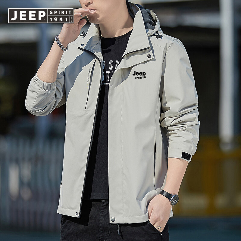 JEEP SPIRIT Men's 2023 Spring Sportswear Outdoor Warm Windproof Casual  Jacket Men's Coat Trend | Lazada