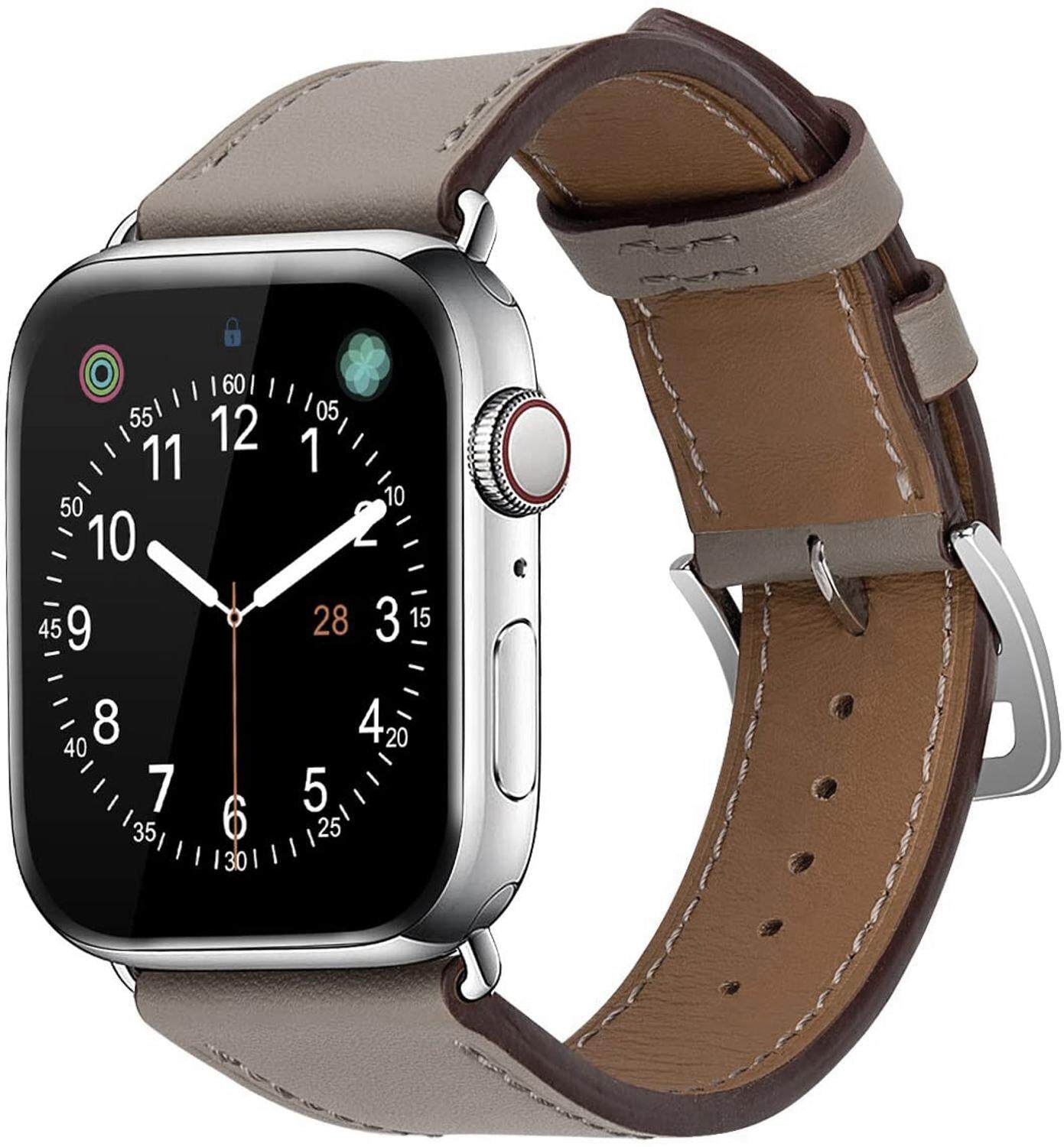 2In1 Case + Leather Loop Strap For Apple Watch Band 44Mm 40Mm 38Mm