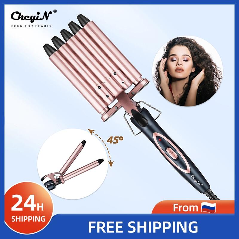 Ckeyin 5 Barrels Joint Big Hair Wave Waver Nano Titanium Ceramic Curler