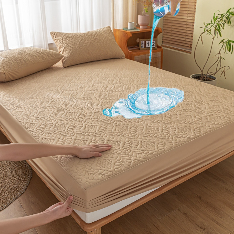 Vỏ Chống Nước Vỏ Bọc Nệm Màu Trơn Queen/King Size Bọc Nệm Giường Đơn Vỏ Chống Nước Tấm Ga Trải Giường 90X200Cm/120X200Cm/140X200Cm/150X200Cm/160X200Cm/180X200Cm/220X200Cm
