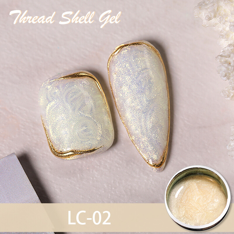 LILYCUTE 7ML Thread Shell Nail Gel Polish Aurora Pearl Shell Long Lasting Manicure Soak Off LED UV Nail Art Design