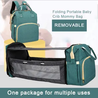 multifunctional travel mommy bag & crib