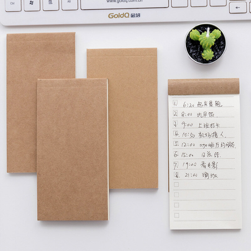 Tearable Note Pad Kraft Paper Portable Small Notebook Todo Planning Notes