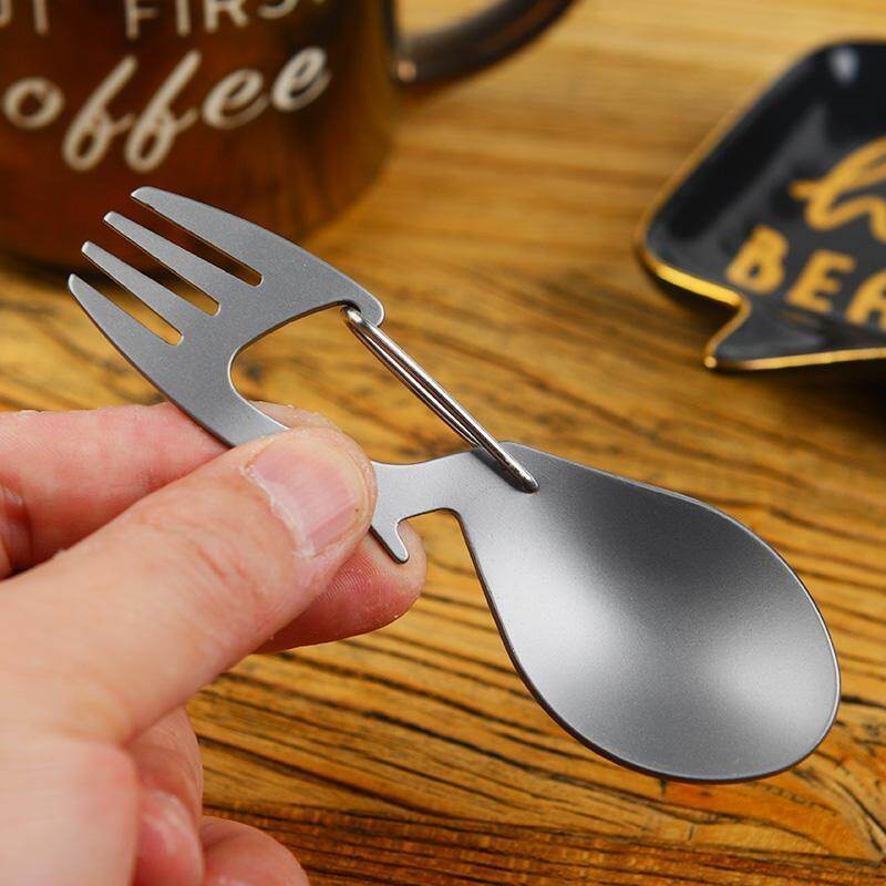3 In 1 Camping Picnic Titanium Spoon Tableware Titanium Fork Ultralight Pure Titanium Or Stainless Steel Spork