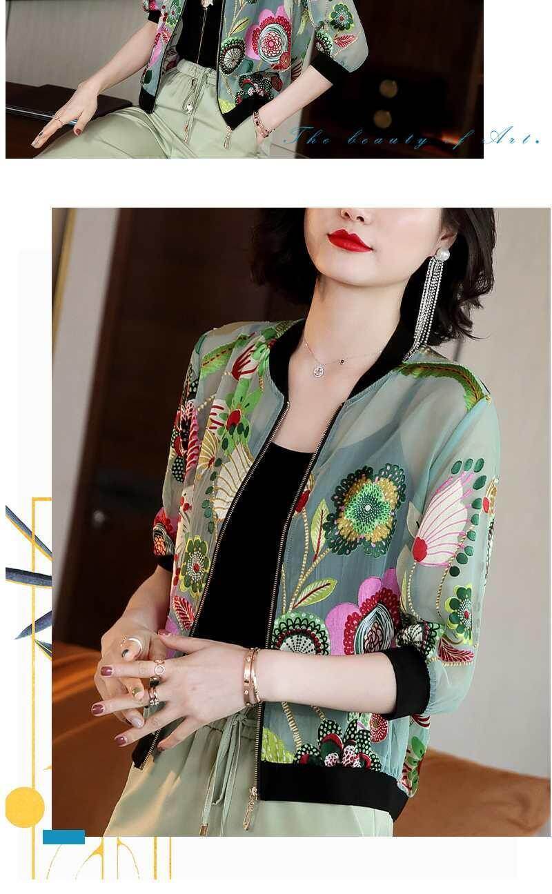 Chiffon Sunscreen Women Summer Plus Size Short Coat Baseball Uniform
