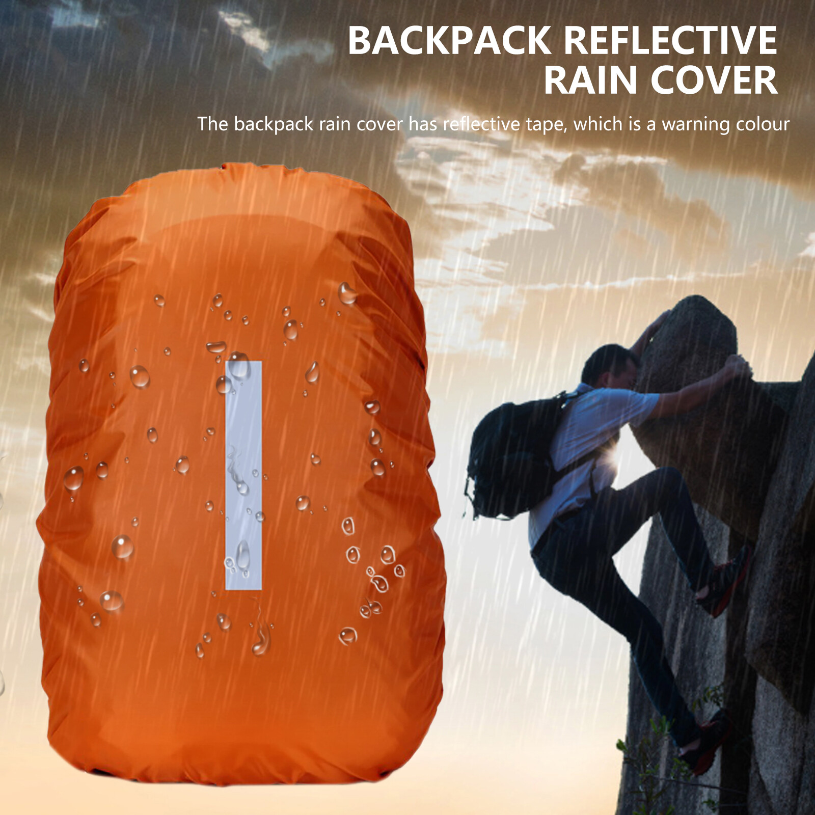 Waterproof Backpack Rain Cover Ultralight Compact Strap Portable Backpack Cover