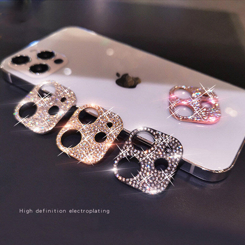 HOCE Shiny Diamond Lens Protective Ring Cover For iPhone 14 13 12 11 Pro Max 14 Plus 13 12 Mini Diamond-studded iPhone Lens Protection Frame for iPhone 14