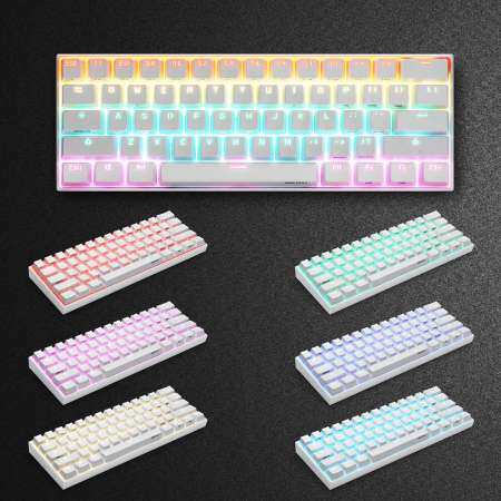[สวิตช์ Gateron] คีย์บอร์ด Obins Anne Pro 2 60% NKRO บลูทูธ 4.0 ประเภท - C RGB คีย์บอร์ดเล่นเกม 61 คีย์ - สีน้ำตาล/สีแดง/Blue SWITCH
