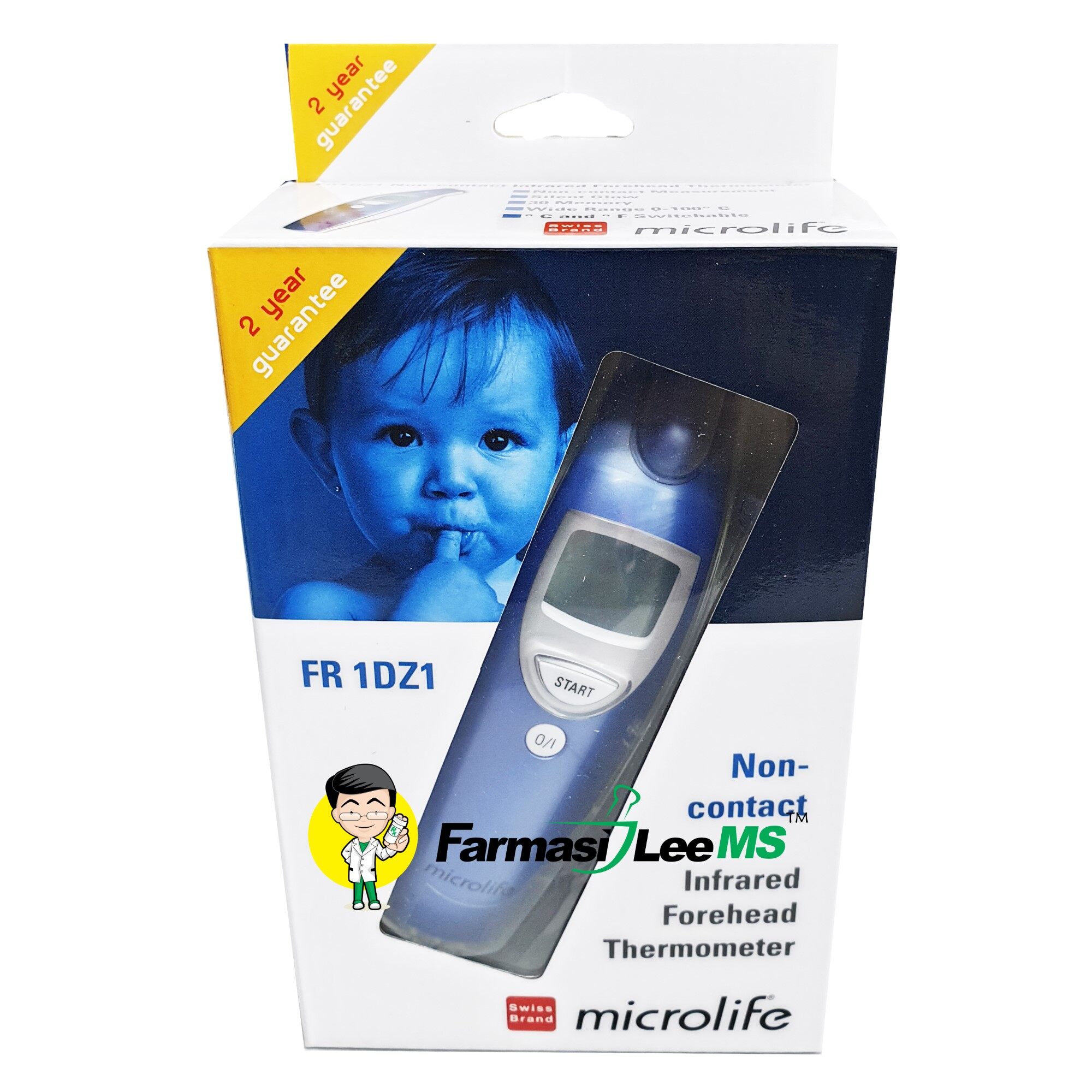 Microlife Non Contact Infrared Forehead Thermometer FR 1DZ1 (2 year