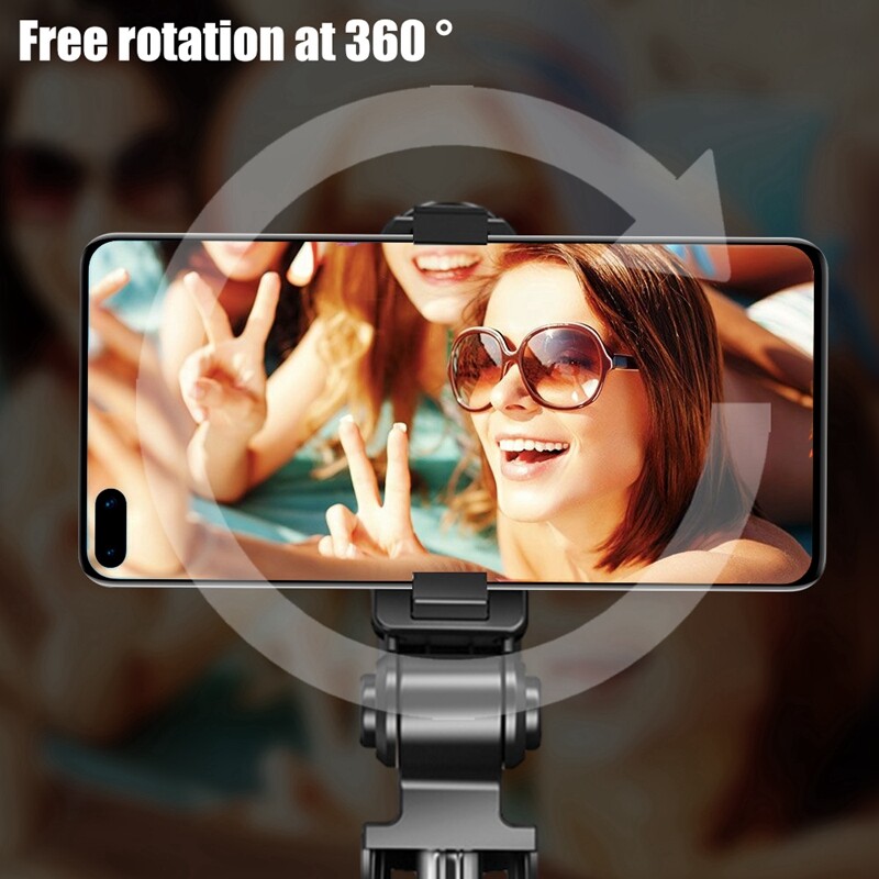 Retractable Selfie Sticks Tripod Stand Bluetooth Remote Control Rotatable Folding Wireless Selfie Rod Compatible with iPhone Samsung Xiaomi Phones