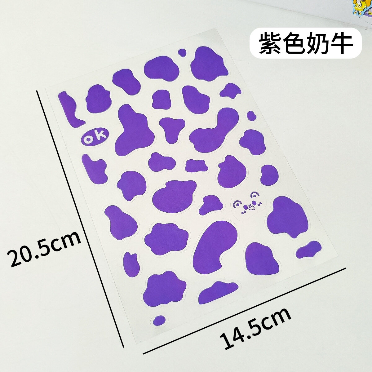 Sticker Trong Suốt Chống Thấm Nước Họa Tiết Bò Sữa