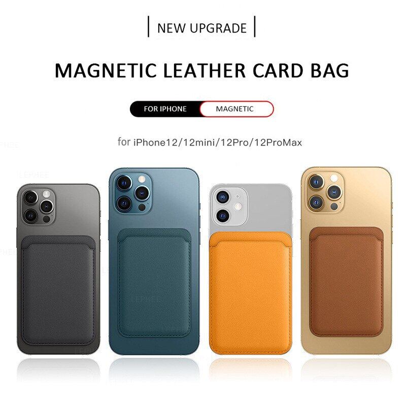 ZVTAIN For iPhone Leather Wallet with MagSafe For iPhone 12 Pro Max 12 Mini Wallet Card Solt Bag Magnetic Fashion Card Holder