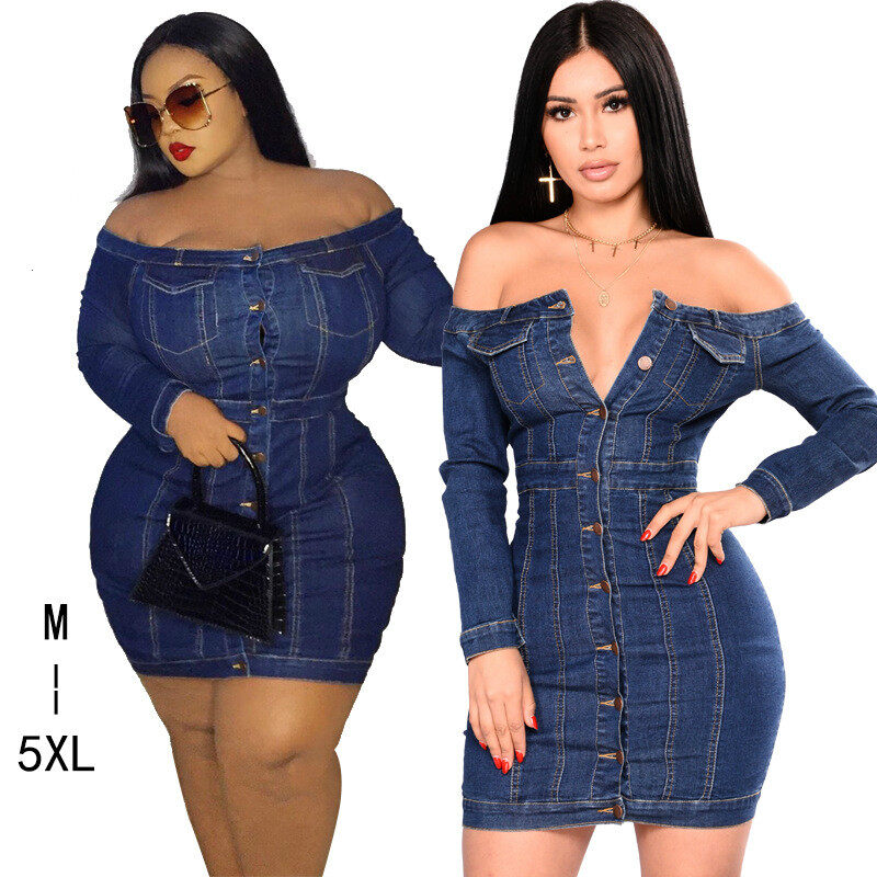 sexy plus size denim dress