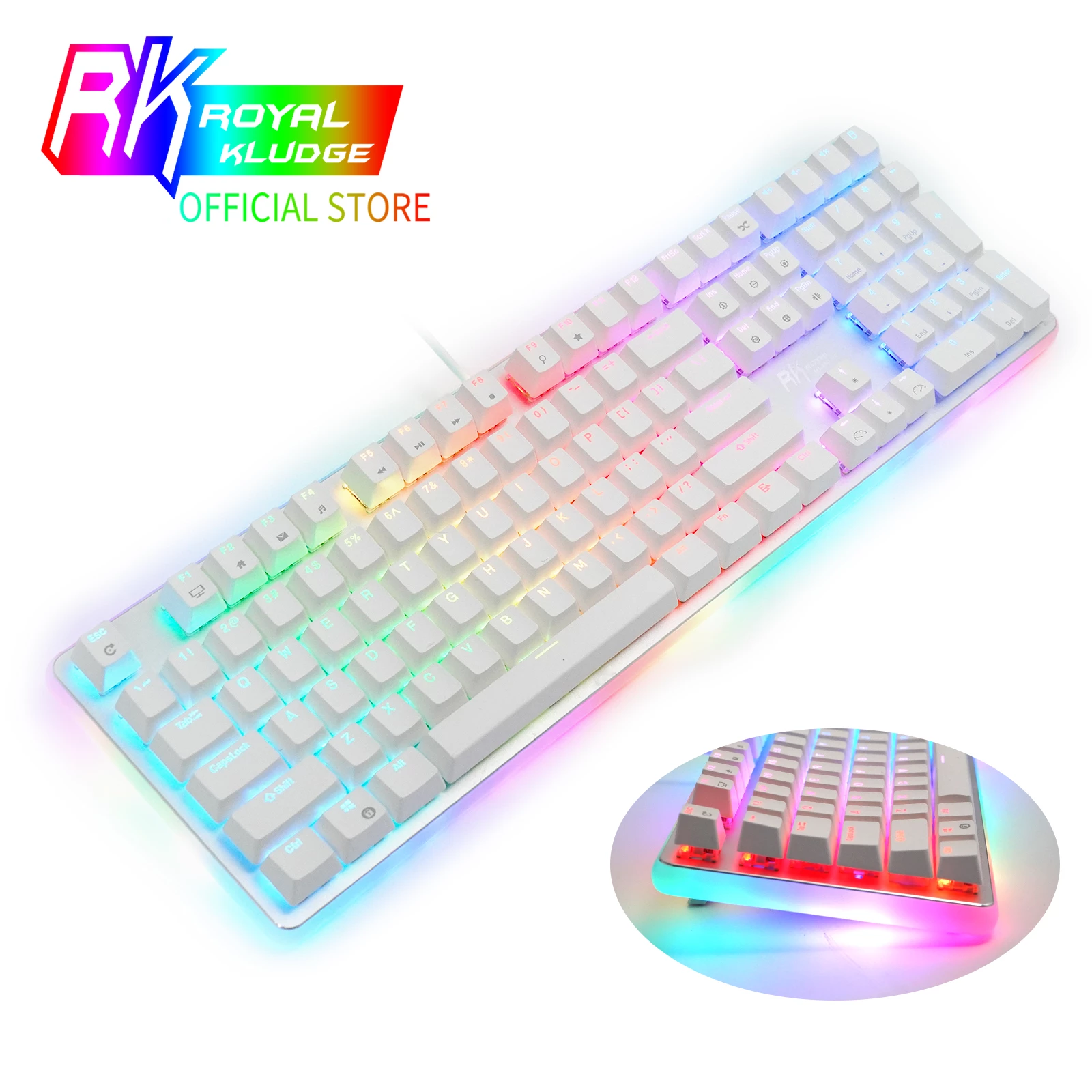 Bàn Phím Cơ Rk918 Rgb | Top bán chạy Lazada Shopee Sendo Tiki 12 Bàn Phím Cơ RK918 Có Dây Chính Hãng Royal Kludge Chính Hãng, Bàn Phím Chơi Game Có Đèn Nền RGB Với Đèn LED Lớn Bên Hông Có Đèn LED, 108 Phím