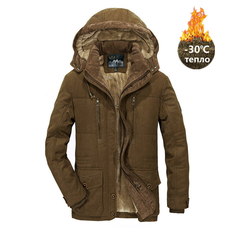 New Fashion Thickening Hooded Winter Parkas men Plus Size 5XL 6XL 7XL Military Warm Fleece With Fur Parka Men Winter Jacket Men