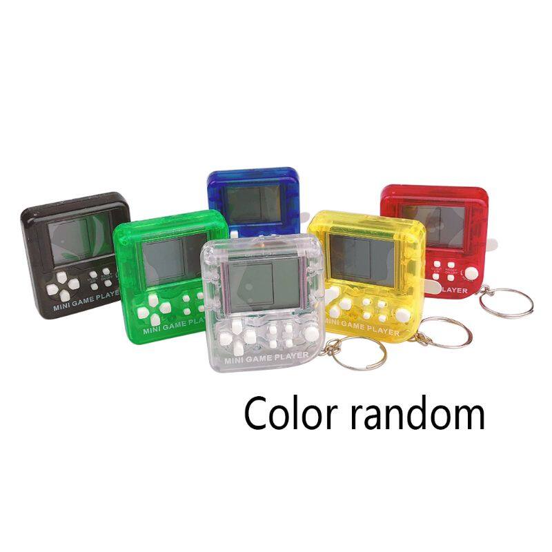 Portable Mini Tetris Game Console Keychain LCD Handheld Game Players Children Educational Electronic Toys Anti-stress Keychain
