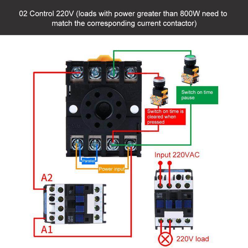 AC/DC 12V 24V 220V 380V DH48S-S Programmable Digital time relay cycle control Time Delay Relay Socket with Base