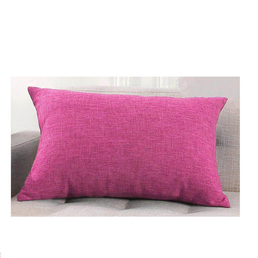 BolehDeals 2pcs Linen Throw Sofa Cushion Pillow Case Cover Pillowcase Rose Red Purple