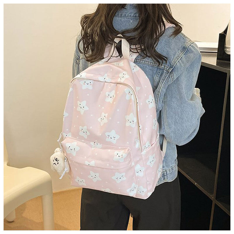 NALLCHEER student backpack junior high school computer bag Large-capacity printed graffiti backpack for college students