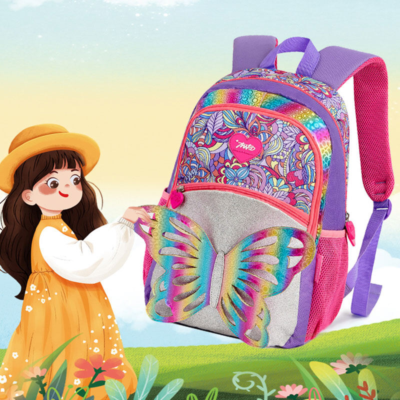 IP 3D Rainbow Butterfly Kids Backpack Cute color elementary school girl's backpack