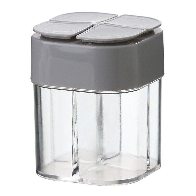 Houseeker 4 In 1 Salt And Pepper Spice Organizer Container Household Canister Seasoning Shakers Spice Jar Kitchen Gadget
