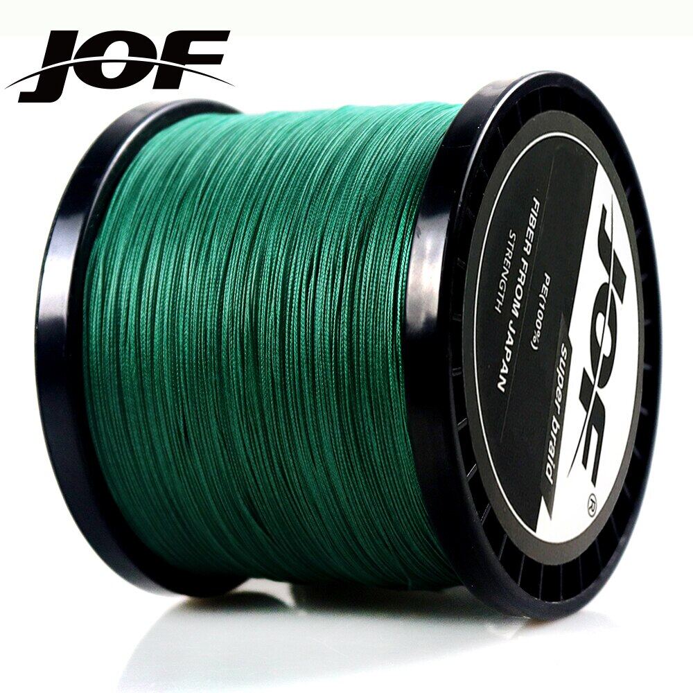 JOF Green Color 300M 500M 1000M PE Braided Wire Multifilament Fishing Line  8 Strands 4 Strands Fishing Tackle