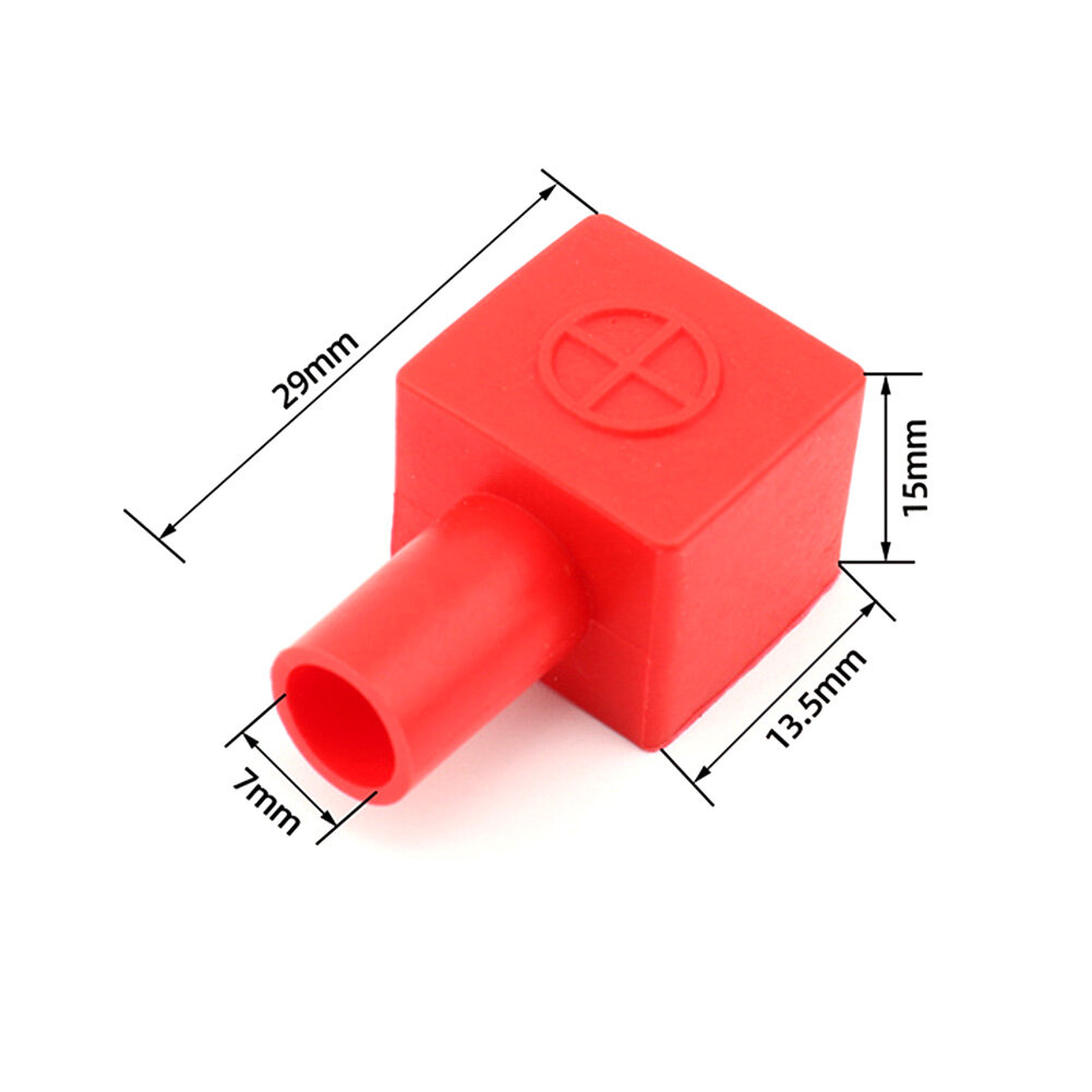 Janedream 2 cái thiết bị đầu cuối ắc quy xe xe máy hình vuông thông dụng bọc chân nội thất bằng cao su thiết bị đầu cuối ắc quy lớp áo bảo vệ vỏ cực dương âm