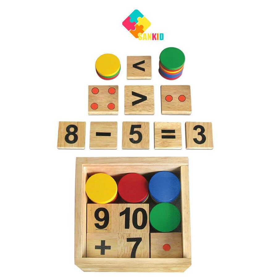 [Hoàn Tiền 10%]Bộ học toán - Đồ chơi gỗ Winwintoys