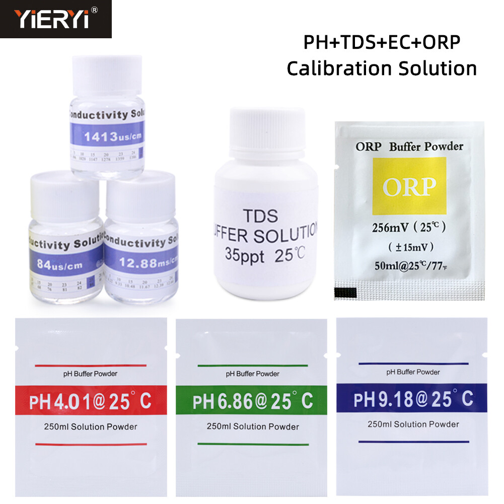 Yieryi PH Buffer Powder ORP Calibrate powder TDS EC Calibration solution for water quality tester