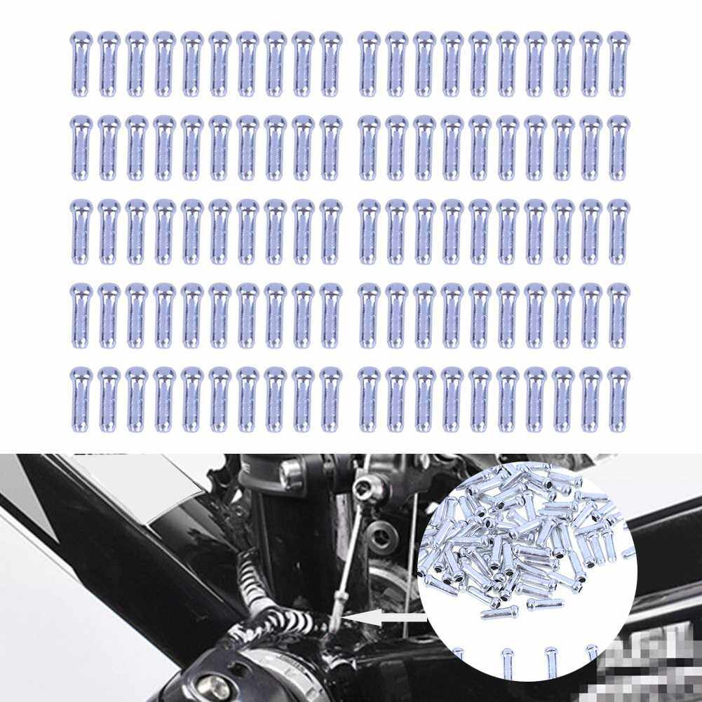 20/60/100/200pcs Bicycle Cable End Caps Aluminum Alloy Color Bicycle Brake Cable Tips Replacement Cycling Equipment Accessories