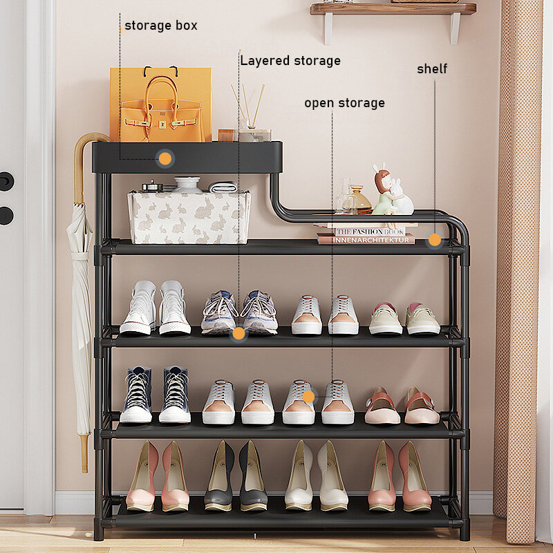 Simple shoe rack home door dust-proof multi-layer dust-proof shoe cabinet dormitory storage artifact