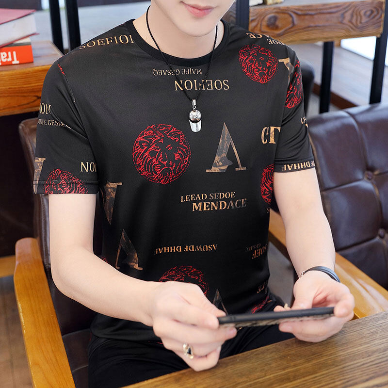 Áo Thun Nam, Áo Thun Ngắn Tay Áo Thun Họa Tiết Cổ Tròn, Áo Thun Áo Thun Nam